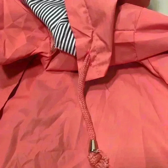 Plus Size Women Salmon Pink Windproof Jacket Removable Hood Zip & Snaps Size XXL - Picture 13 of 16